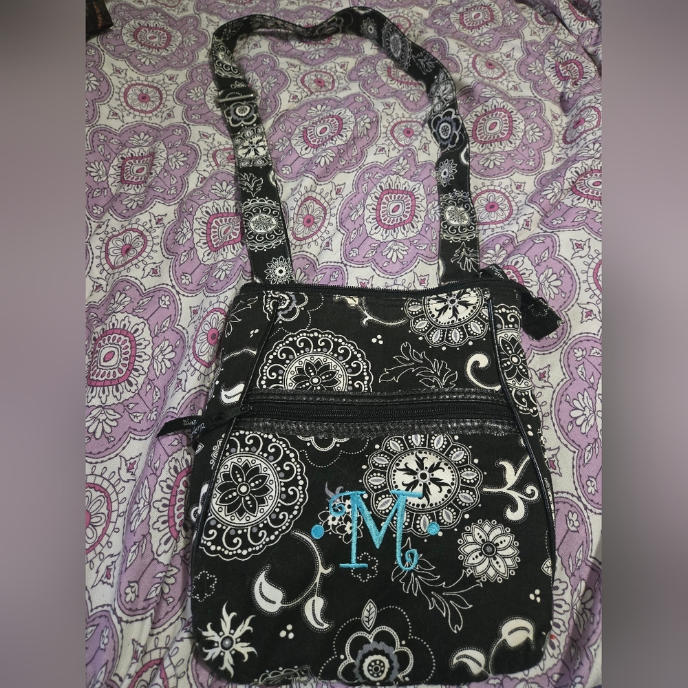 Thirty-One Black&White Patterned Women's Bag"M" Monogram. See Photos For Defect